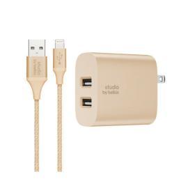 Belkin 24W 2-Port Home Charger + Lightning Cable Gold